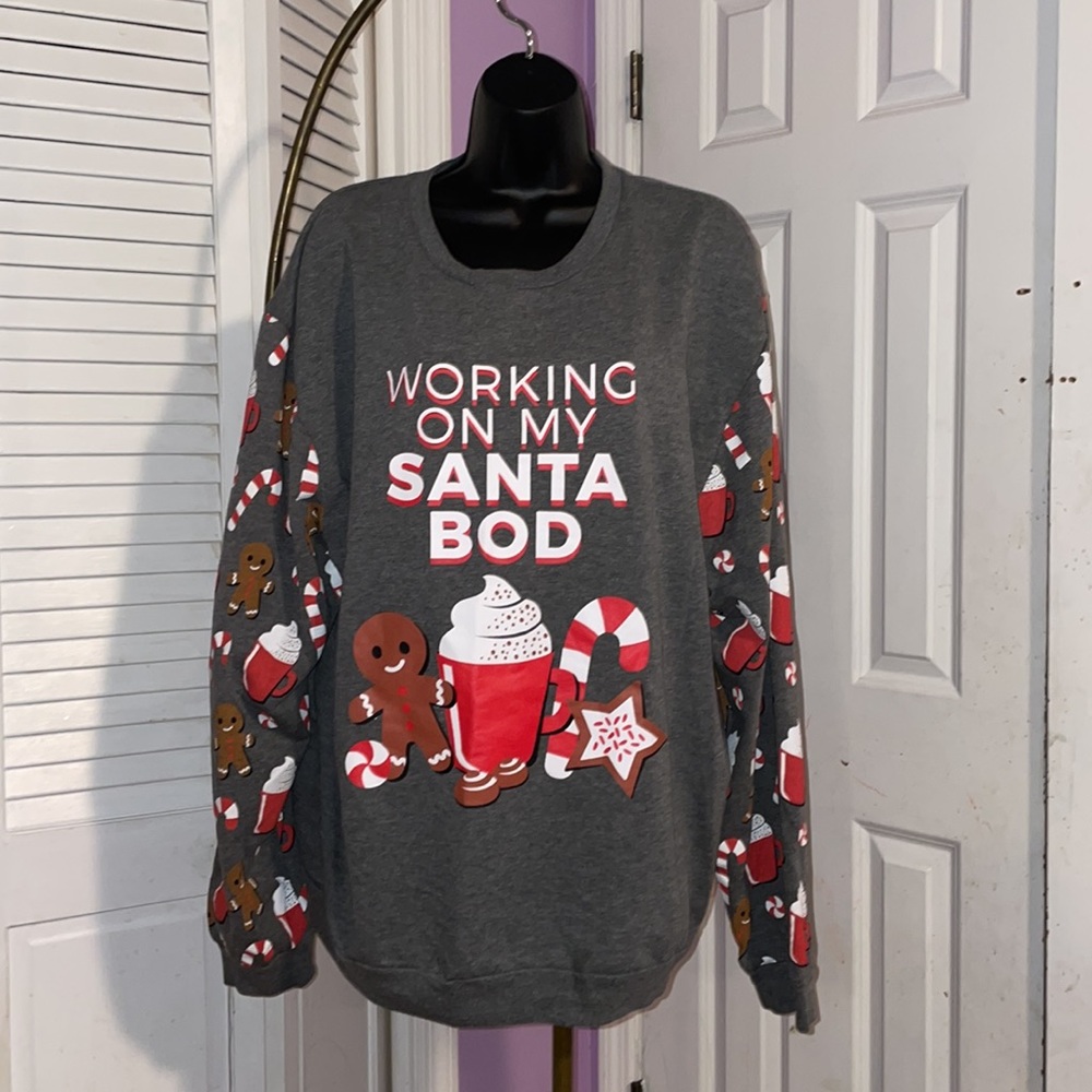 “Working On My Santa Bod” Sweatshirt- Size 2XL